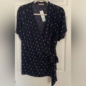 Beacon Faux Wrap Blouse- NWT - 2x